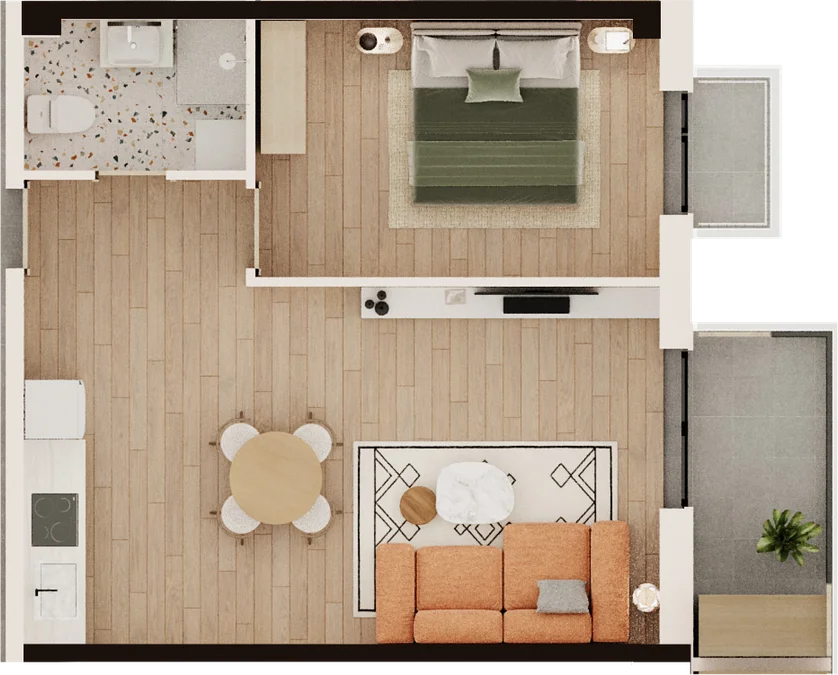 2 room flat for sale. Lisi lake