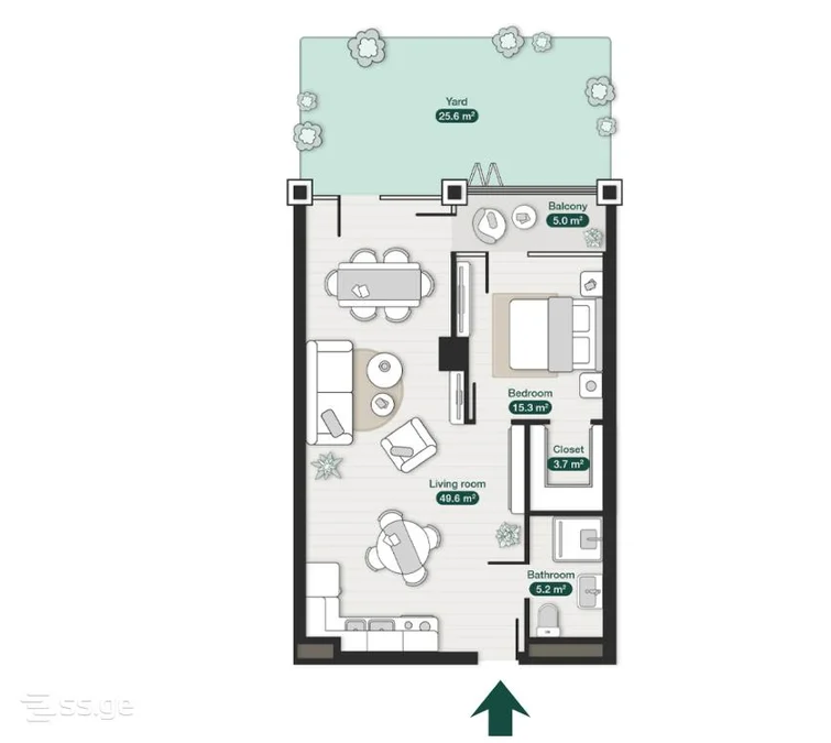 2 room Flat For Sale. Ortachala