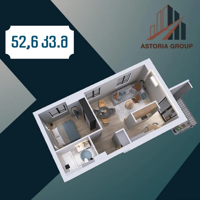 2 room flat for sale. Isani