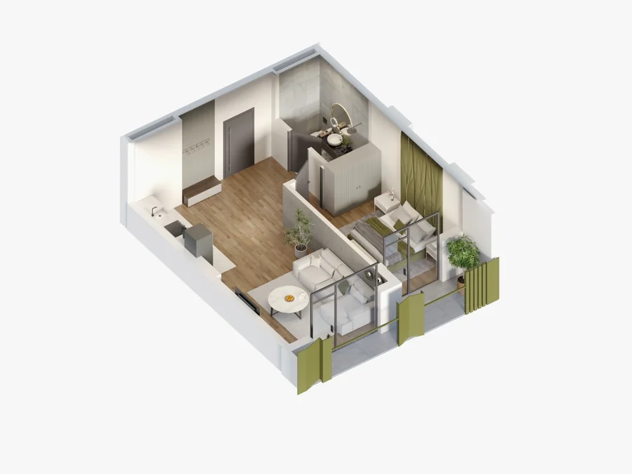 2 room flat for sale. Isani