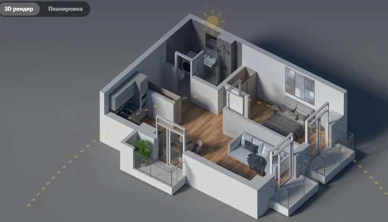 Крцаниси, ул.: 2-комнатная, 51.7 м²