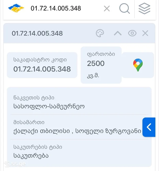 Участок на продажу. Диди Дигоми