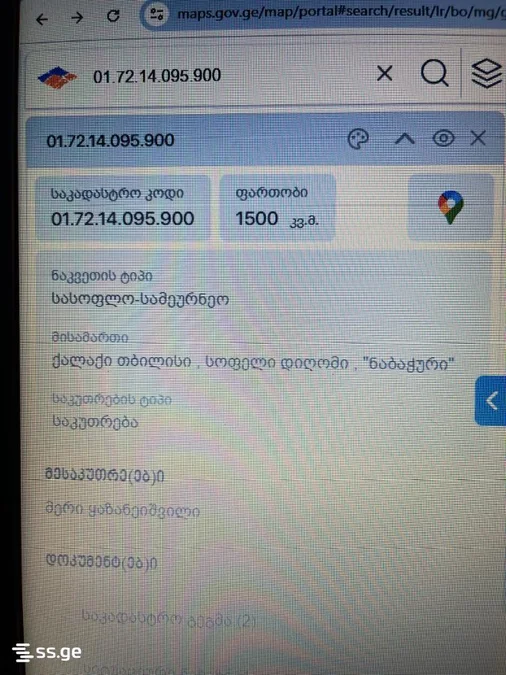 Земельный участок село Дигоми