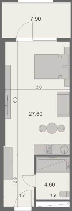 Студия на Stay & Rent GR. Lortkipanidze st. 5 Airport District