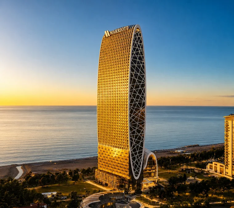 Sunset Студия on the 25th floor of the Marriott building