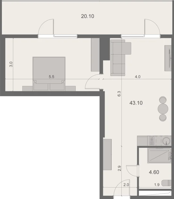 Студия на Stay & Rent GR. Lortkipanidze st. 5 Airport District