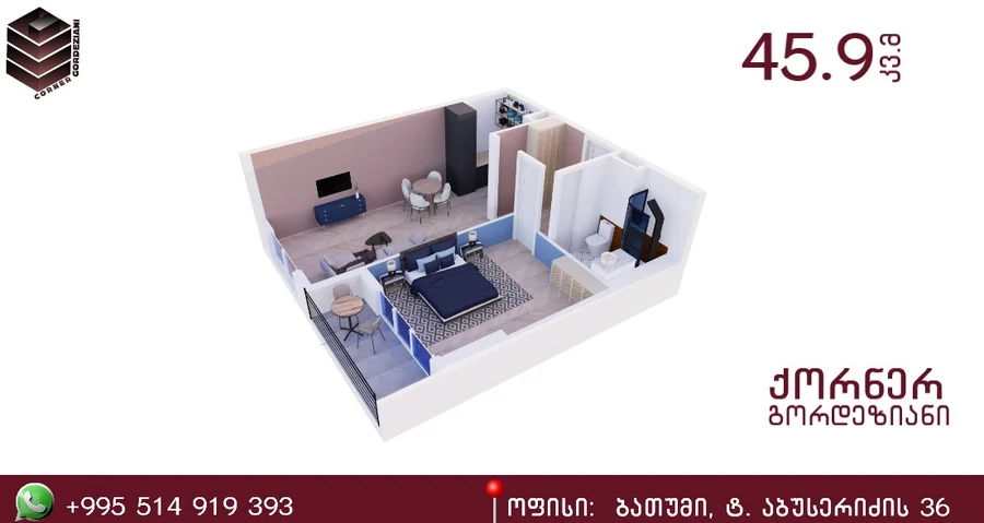 1+1 на David Agmashenebeli Street Agmashenebeli District