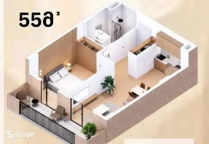 2 room Flat For Sale. Varketili