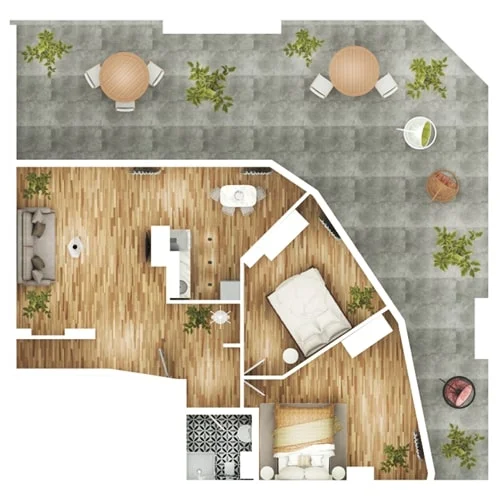 3-комнатной квартиры в Duo Towers