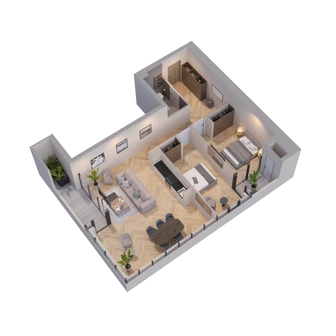 3-комнатная квартира. Санзона