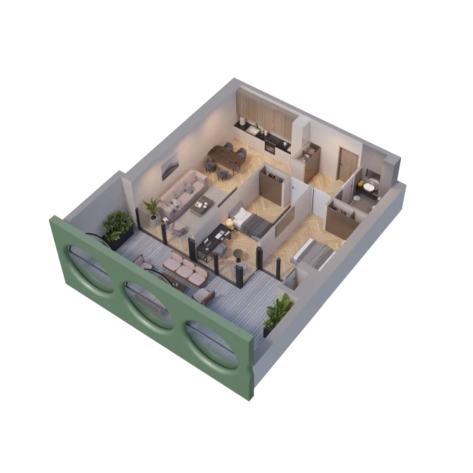 3-комнатная квартира. Санзона