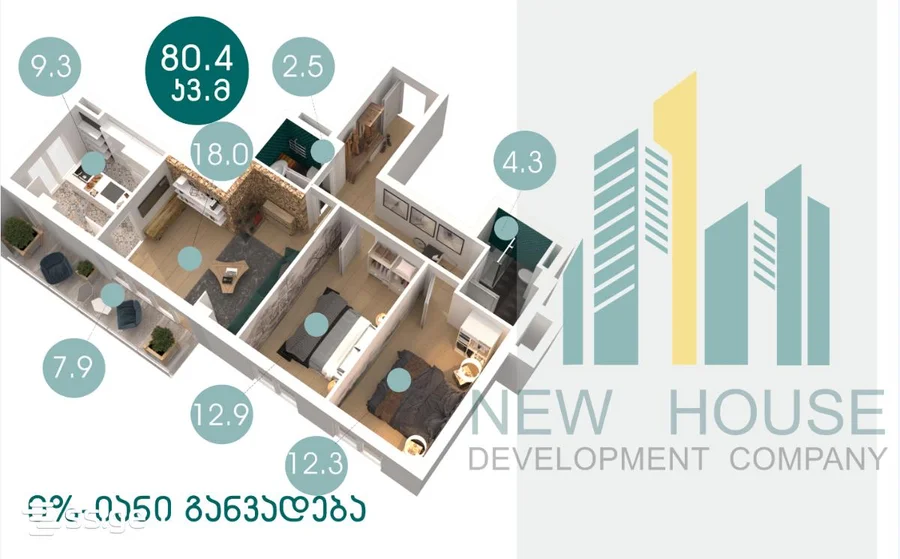 4-комнатная квартира на продажу. Sanzona