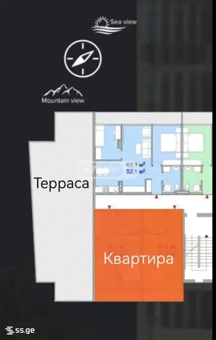3-комнатная квартира